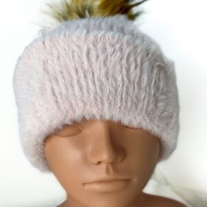Dick's Sporting Goods Women's Soft Pink Barbiecore Beanie One Size w/Fur Pom Pom